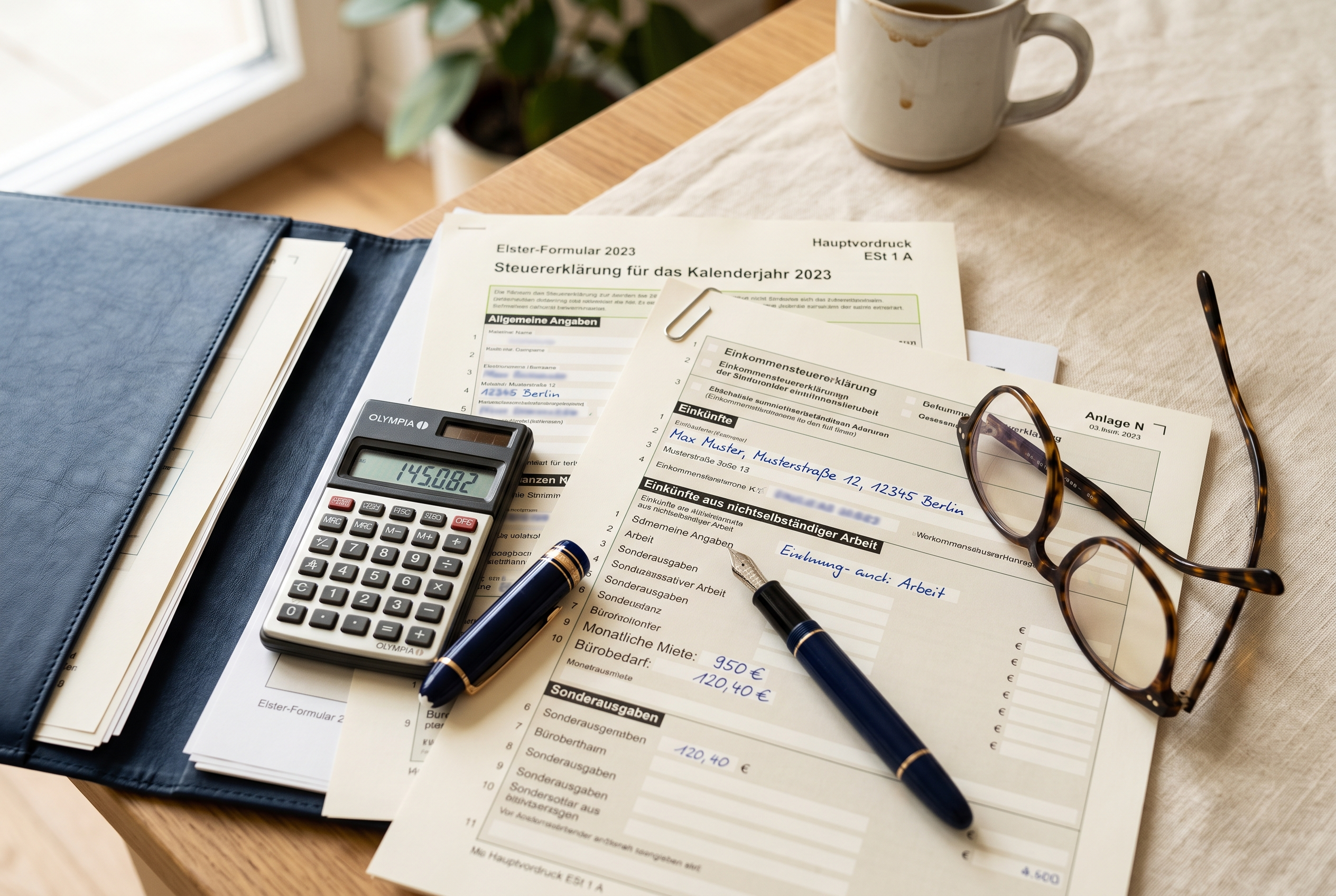 Steuerunterlagen und Taschenrechner — das Finanzamt zahlt über AfA mit